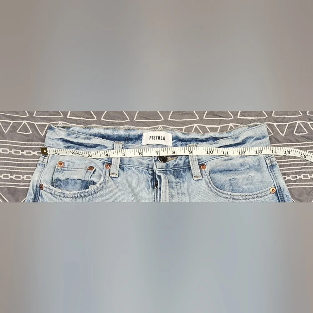 Pistola Cassie Super High Rise Straight Leg Distressed Jeans Size 26 - Picture 6 of 9